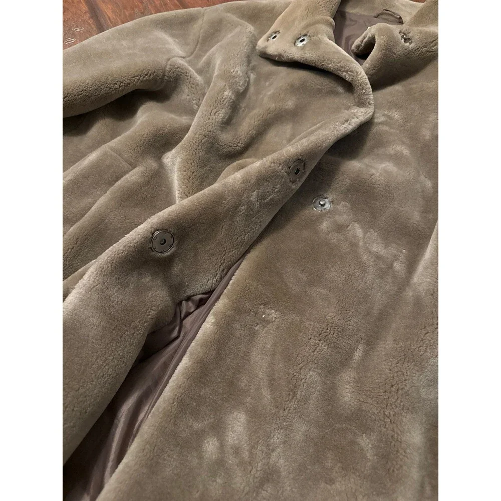 ASOS DESIGN cozy teddy funnel neck coat size US 24